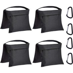 Basics Photographic Empty Sandbag for Light Stands, 4-Pack, Black